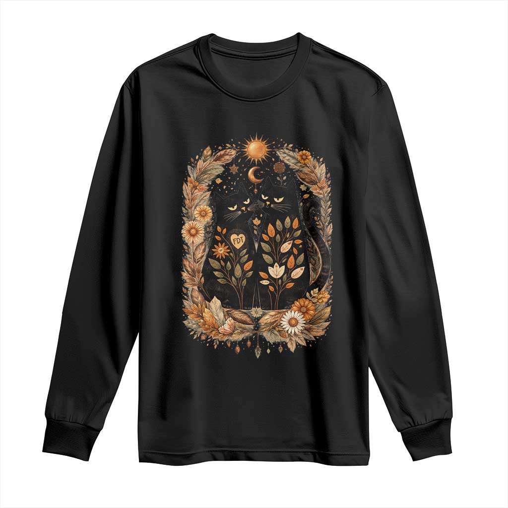 Subtle FDT Long Sleeve Shirt Vintage Flower Black Cat Social Activist TS10 Black Print Your Wear
