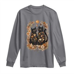 Subtle FDT Long Sleeve Shirt Vintage Flower Black Cat Social Activist TS10 Charcoal Print Your Wear