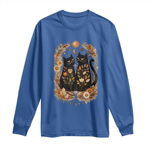 Subtle FDT Long Sleeve Shirt Vintage Flower Black Cat Social Activist TS10 Royal Blue Print Your Wear