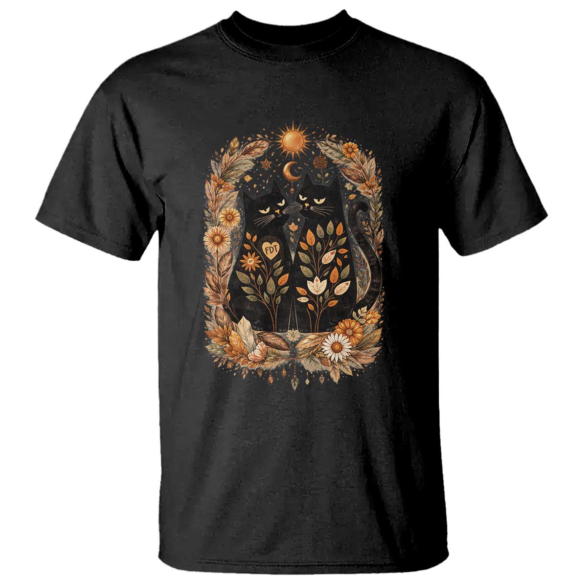 Subtle FDT T Shirt Vintage Flower Black Cat Social Activist TS10 Black Print Your Wear