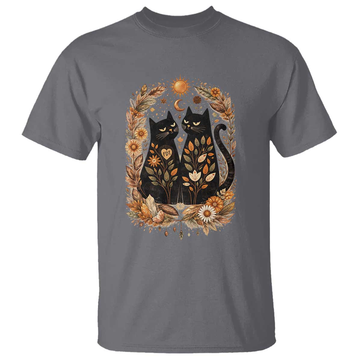Subtle FDT T Shirt Vintage Flower Black Cat Social Activist TS10 Charcoal Print Your Wear