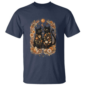 Subtle FDT T Shirt Vintage Flower Black Cat Social Activist TS10 Navy Print Your Wear