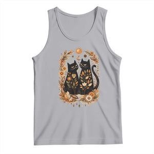Subtle FDT Tank Top Vintage Flower Black Cat Social Activist TS10 Athletic Heather Print Your Wear