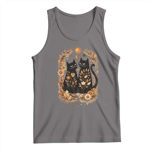 Subtle FDT Tank Top Vintage Flower Black Cat Social Activist TS10 Deep Heather Print Your Wear