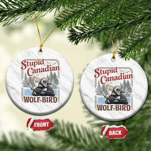 Stupid Canadian Wolf Bird Ceramic Ornament Vintage Heated Hookey Loon Meme TS10 1pc White Marble Print Your Wear