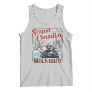 Stupid Canadian Wolf Bird Tank Top Vintage Heated Hookey Loon Meme TS10 Ash Print Your Wear