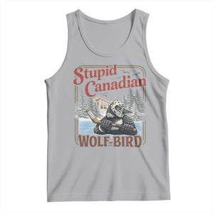 Stupid Canadian Wolf Bird Tank Top Vintage Heated Hookey Loon Meme TS10 Athletic Heather Print Your Wear