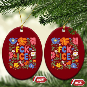 Fck Ice Ceramic Ornament Funny Boho Floral Resist Retro Pro Immigration TS10 Print Your Wear