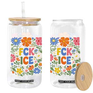 Fck Ice Glass Can Funny Boho Floral Resist Retro Pro Immigration TS10 Print Your Wear