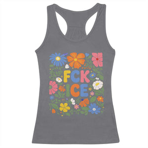 Fck Ice Racerback Tank Top Funny Boho Floral Resist Retro Pro Immigration TS10 Charcoal Print Your Wear