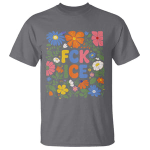 Fck Ice T Shirt Funny Boho Floral Resist Retro Pro Immigration TS10 Charcoal Print Your Wear