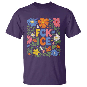 Fck Ice T Shirt Funny Boho Floral Resist Retro Pro Immigration TS10 Purple Print Your Wear
