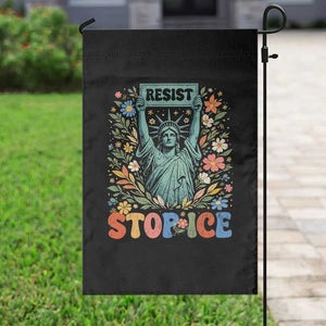 Stop ICE Garden Flag Funny Statue of Liberty Boho Floral Resist Retro TS10 Print Your Wear