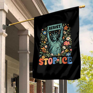 Stop ICE Garden Flag Funny Statue of Liberty Boho Floral Resist Retro TS10 Print Your Wear