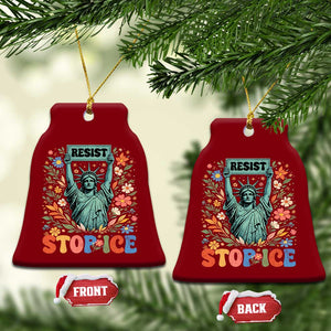 Stop ICE Ceramic Ornament Funny Statue of Liberty Boho Floral Resist Retro TS10 Print Your Wear