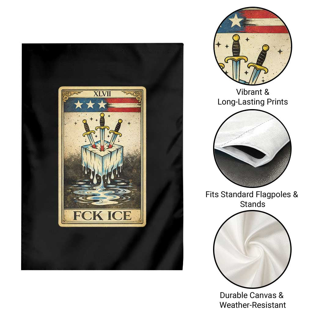 Fck Ice Garden Flag Retro Tarot Card FDT Protest Satirical Graphic TS10 Print Your Wear