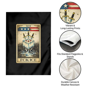 Fck Ice Garden Flag Retro Tarot Card FDT Protest Satirical Graphic TS10 Print Your Wear