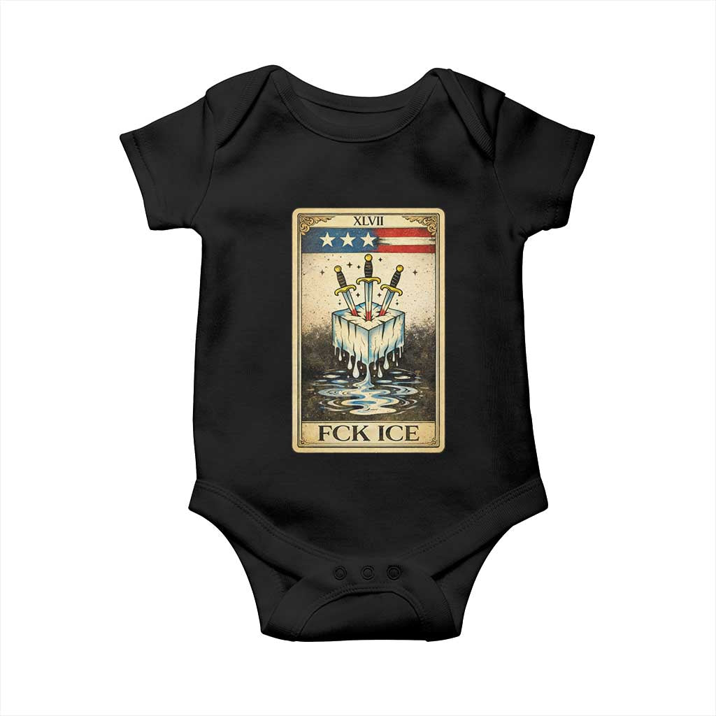 Fck Ice Baby Onesie Retro Tarot Card FDT Protest Satirical Graphic TS10 Black Print Your Wear
