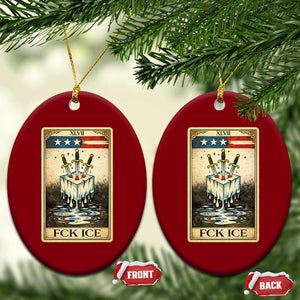 Fck Ice Ceramic Ornament Retro Tarot Card FDT Protest Satirical Graphic TS10 Print Your Wear