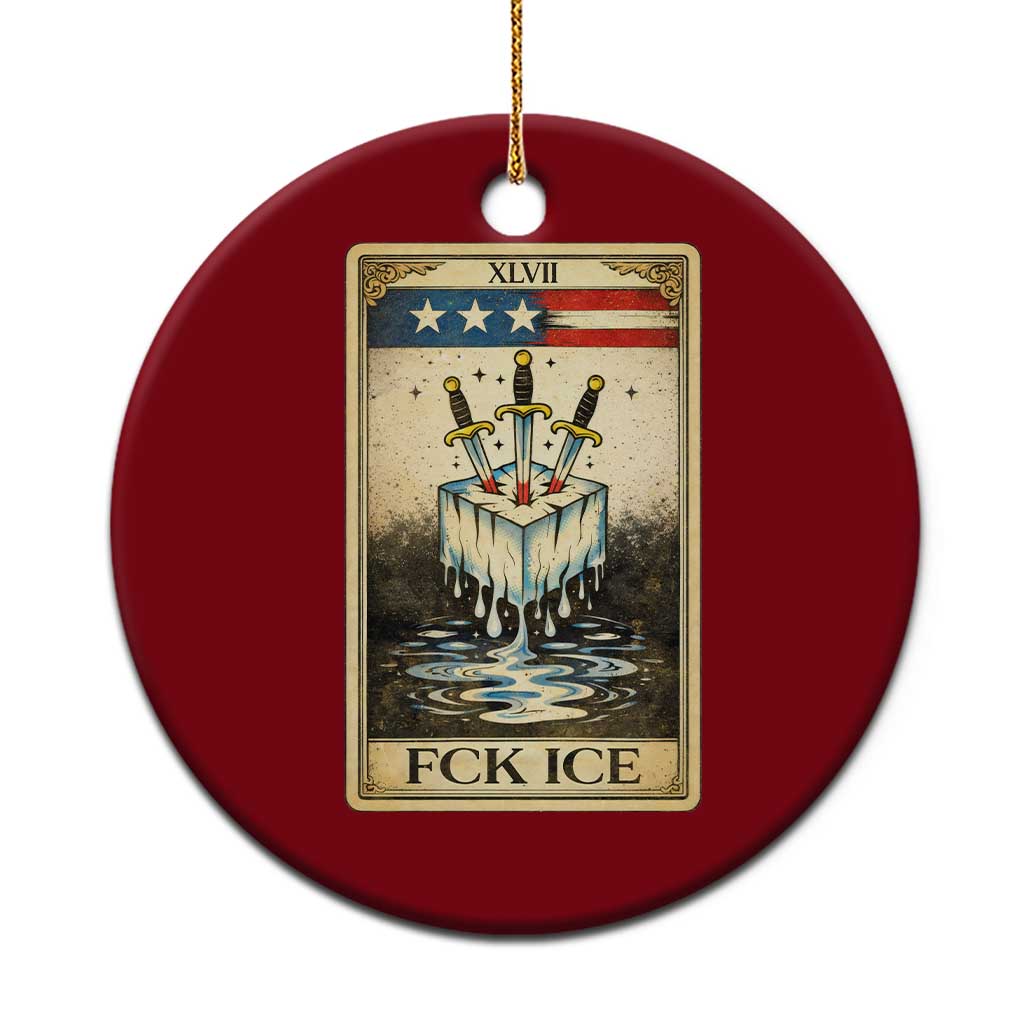 Fck Ice Ceramic Ornament Retro Tarot Card FDT Protest Satirical Graphic TS10 1pc Red Print Your Wear