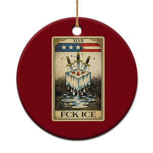 Fck Ice Ceramic Ornament Retro Tarot Card FDT Protest Satirical Graphic TS10 1pc Red Print Your Wear