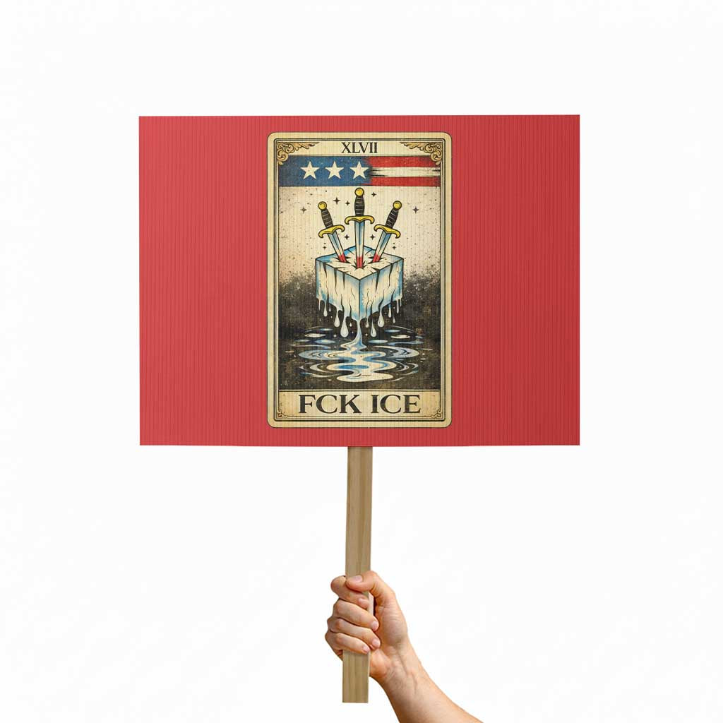 Fck Ice Protest Sign Retro Tarot Card FDT Protest Satirical Graphic TS10 Horizontal 18