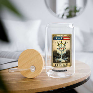 Fck Ice Glass Can Retro Tarot Card FDT Protest Satirical Graphic TS10 Print Your Wear