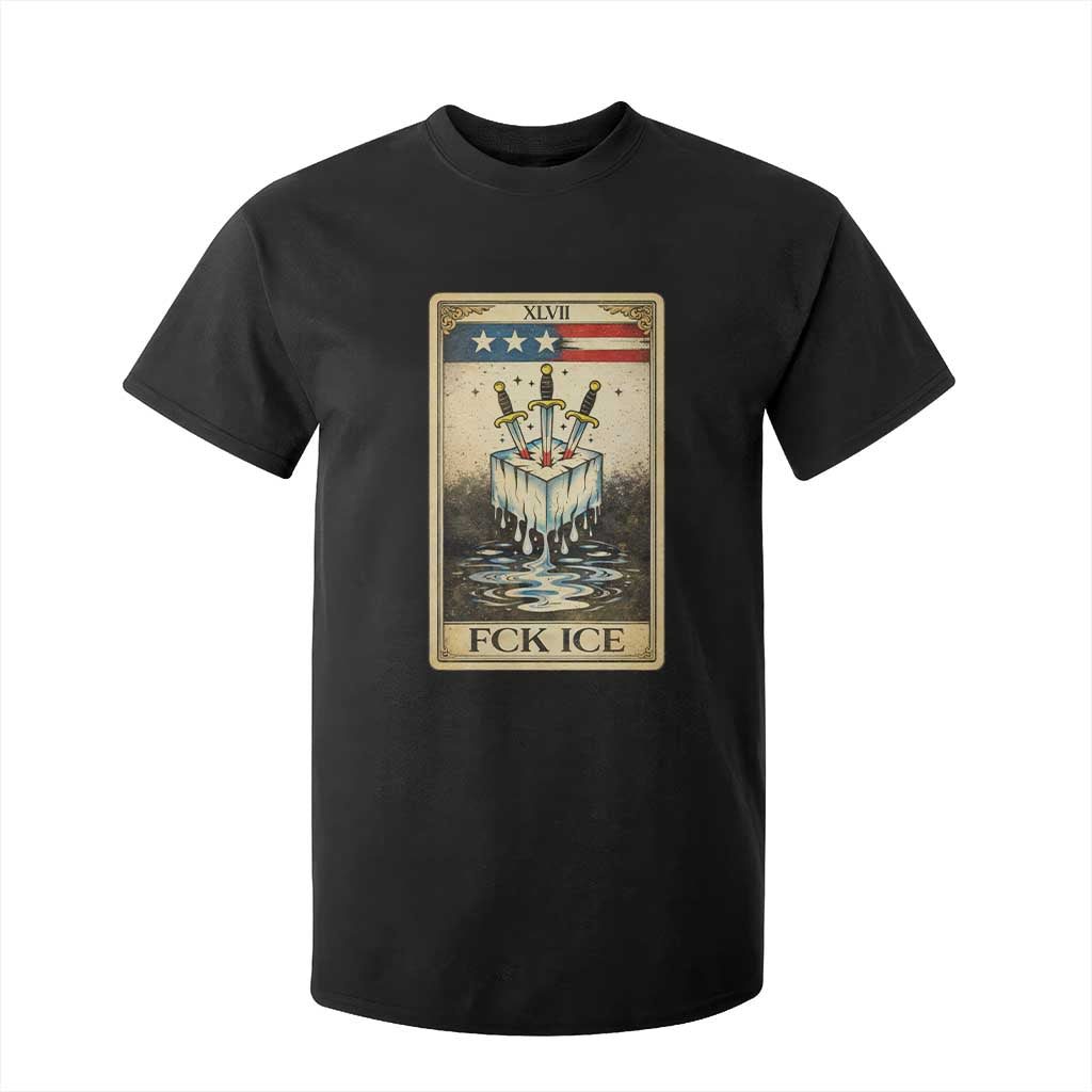 Fck Ice T Shirt For Kid Retro Tarot Card FDT Protest Satirical Graphic TS10 Black Print Your Wear