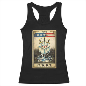 Fck Ice Racerback Tank Top Retro Tarot Card FDT Protest Satirical Graphic TS10 Black Print Your Wear