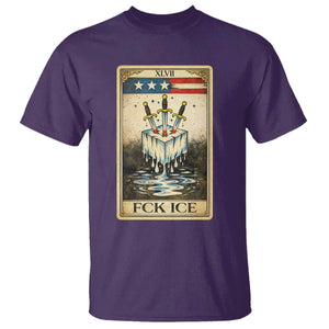 Fck Ice T Shirt Retro Tarot Card FDT Protest Satirical Graphic TS10 Purple Print Your Wear