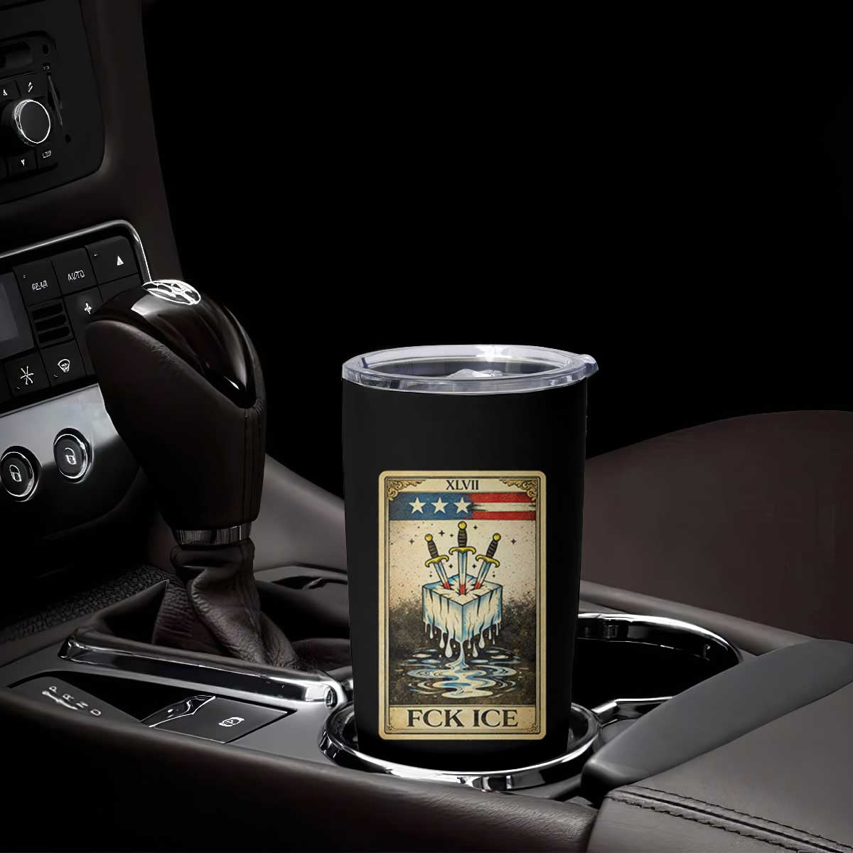 Fck Ice Tumbler Cup Retro Tarot Card FDT Protest Satirical Graphic TS10 Print Your Wear