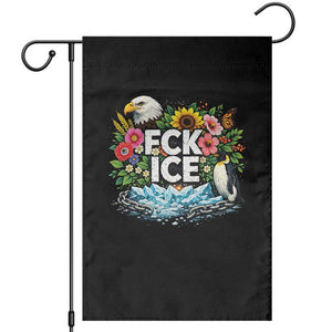 Fck Ice Garden Flag Retro Floral FDT Protest Satirical Graphic TS10 Black Print Your Wear