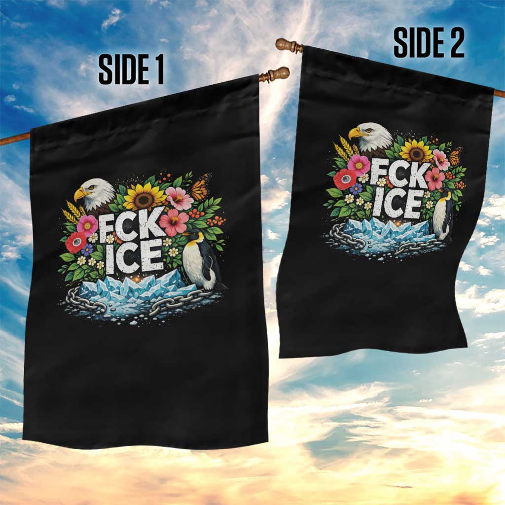 Fck Ice Garden Flag Retro Floral FDT Protest Satirical Graphic TS10 Print Your Wear