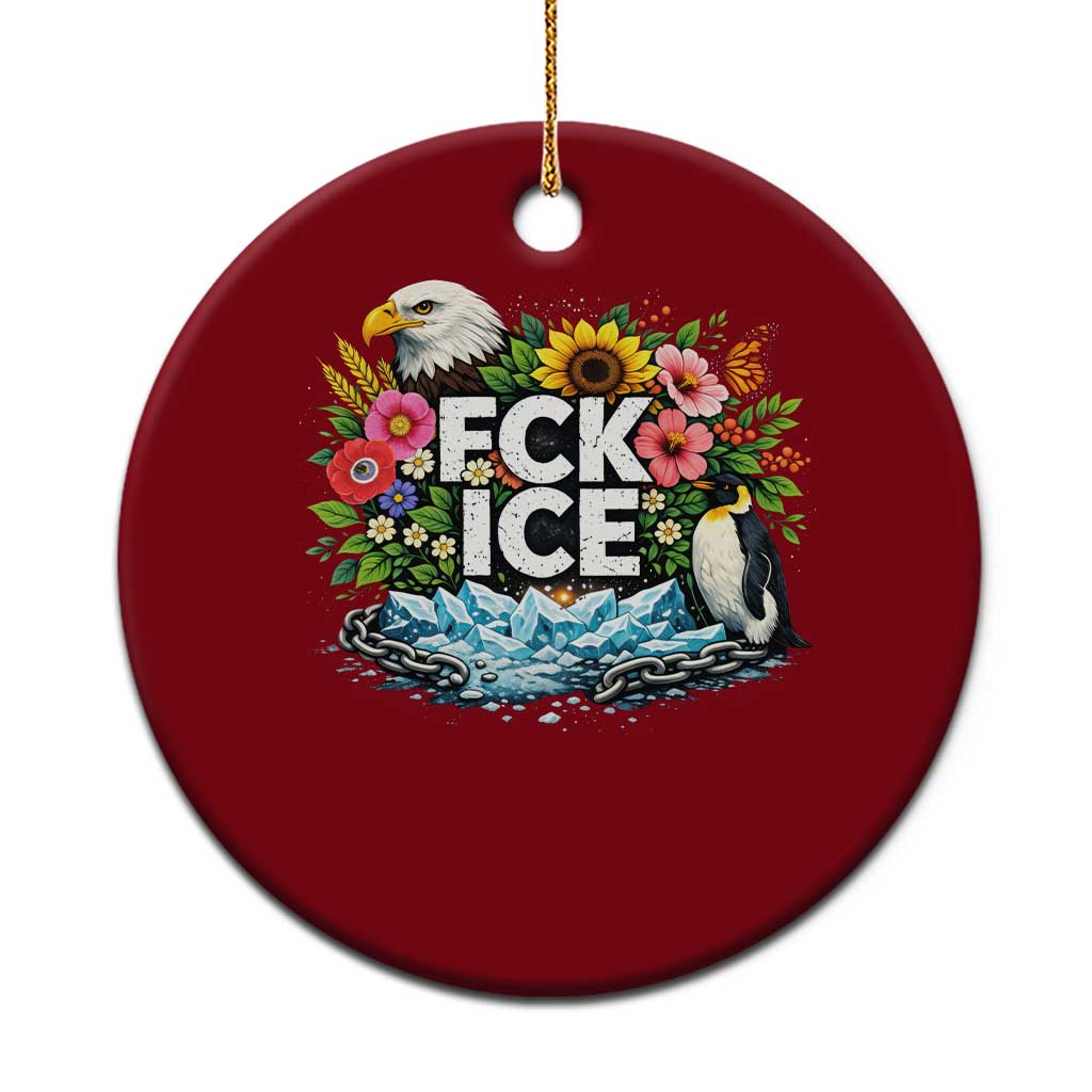 Fck Ice Ceramic Ornament Retro Floral FDT Protest Satirical Graphic TS10 1pc Red Print Your Wear