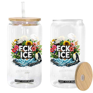 Fck Ice Glass Can Retro Floral FDT Protest Satirical Graphic TS10 Print Your Wear