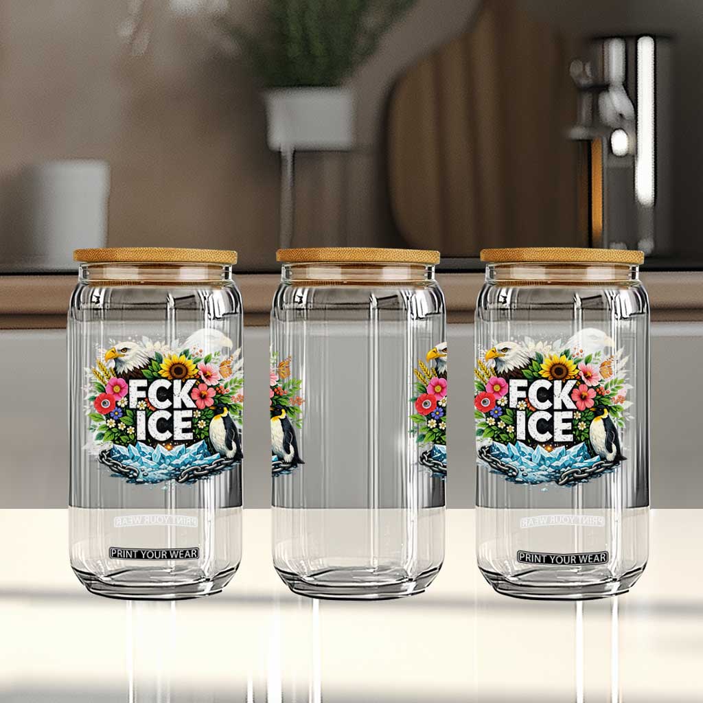 Fck Ice Glass Can Retro Floral FDT Protest Satirical Graphic TS10 Print Your Wear