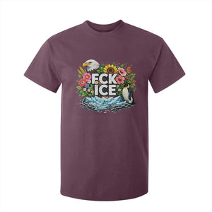 Fck Ice T Shirt For Kid Retro Floral FDT Protest Satirical Graphic TS10 Maroon Print Your Wear