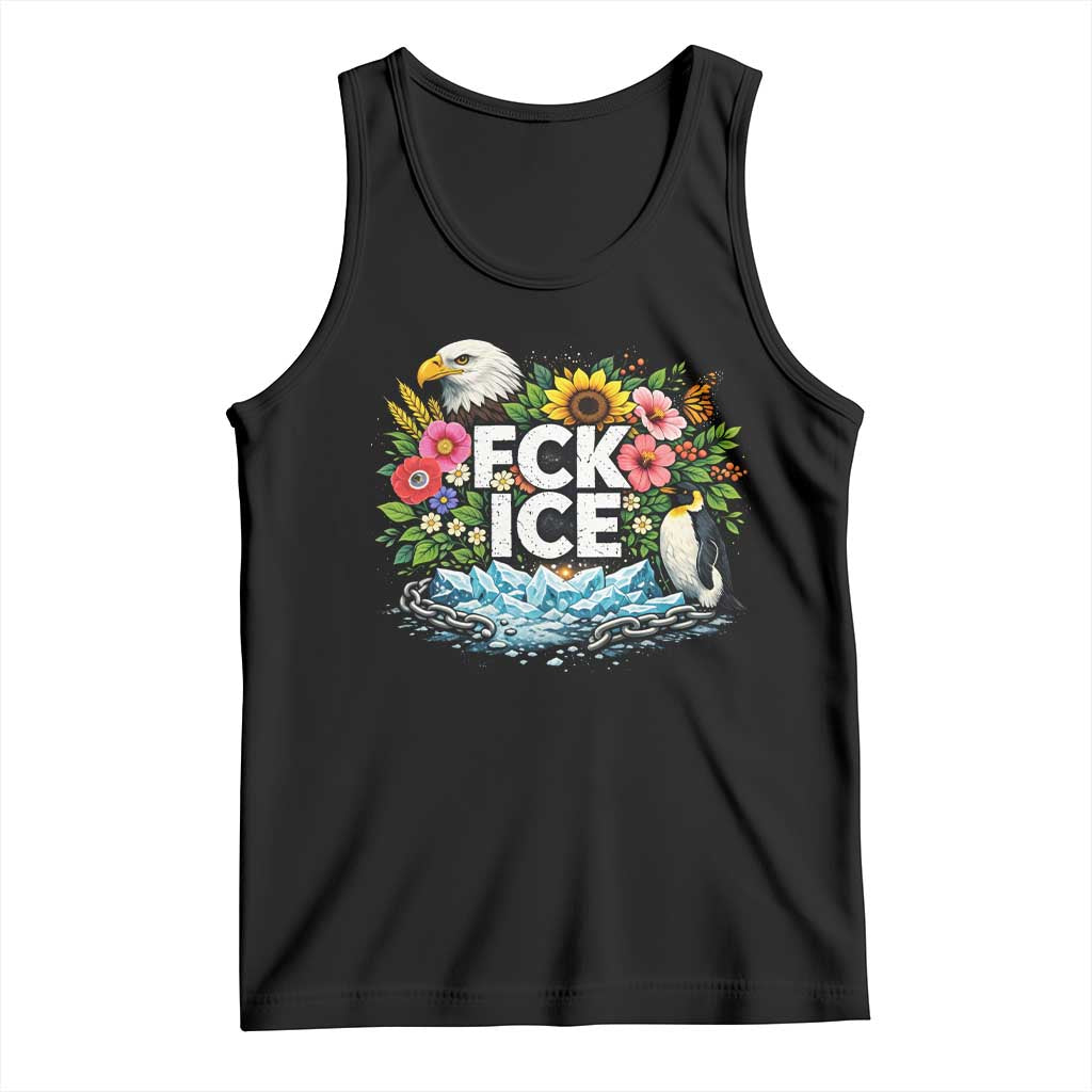 Fck Ice Tank Top Retro Floral FDT Protest Satirical Graphic TS10 Black Print Your Wear