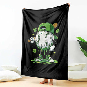 Baseball Drip Icecream Throw Blanket Youth Boy St Patricks Day Shamrock Green TS10 Print Your Wear