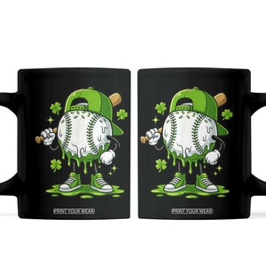 Baseball Drip Icecream Coffee Mug Youth Boy St Patricks Day Shamrock Green TS10 Black Print Your Wear