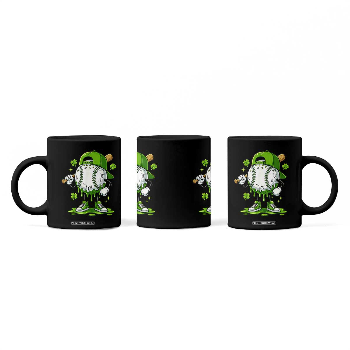 Baseball Drip Icecream Coffee Mug Youth Boy St Patricks Day Shamrock Green TS10 Print Your Wear