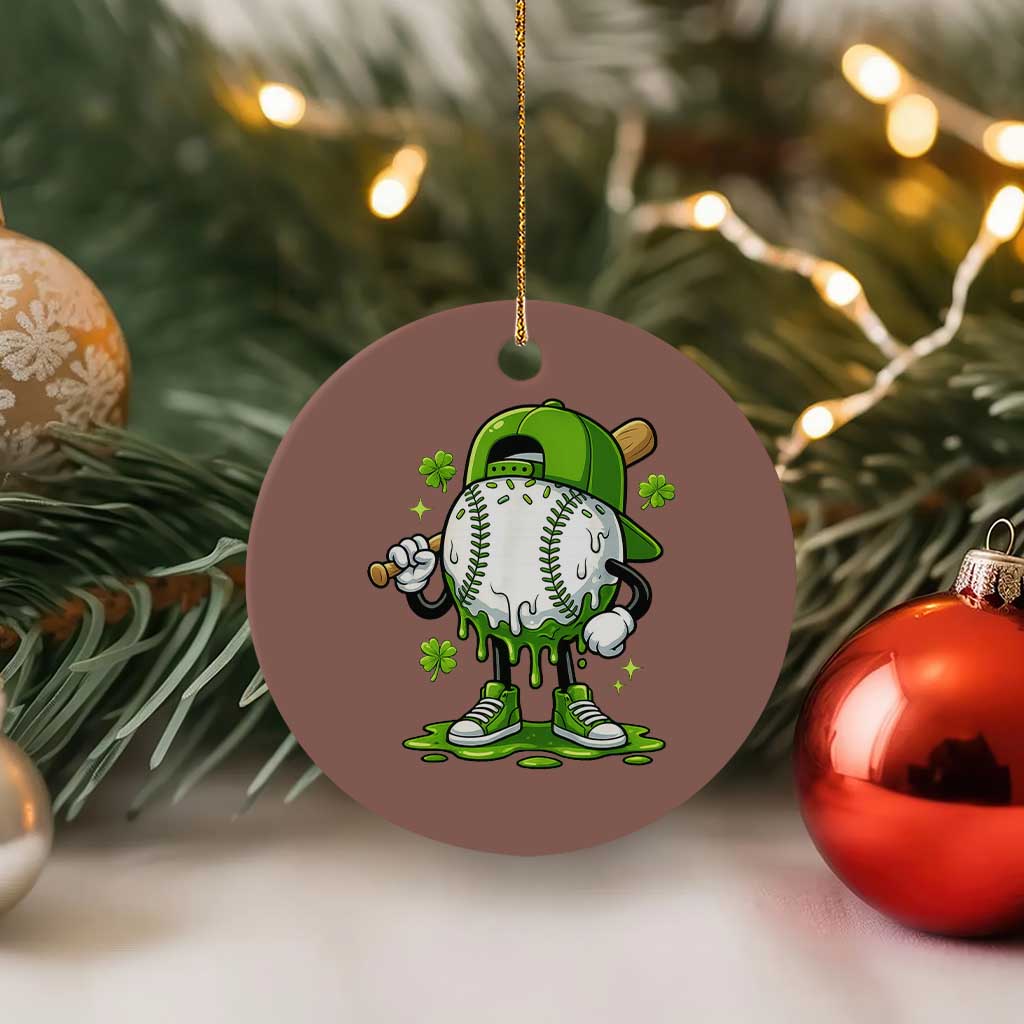 Baseball Drip Icecream Ceramic Ornament Youth Boy St Patricks Day Shamrock Green TS10 1pc Mocha Print Your Wear