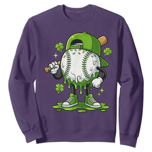 Baseball Drip Icecream Sweatshirt Youth Boy St Patricks Day Shamrock Green TS10 Purple Print Your Wear