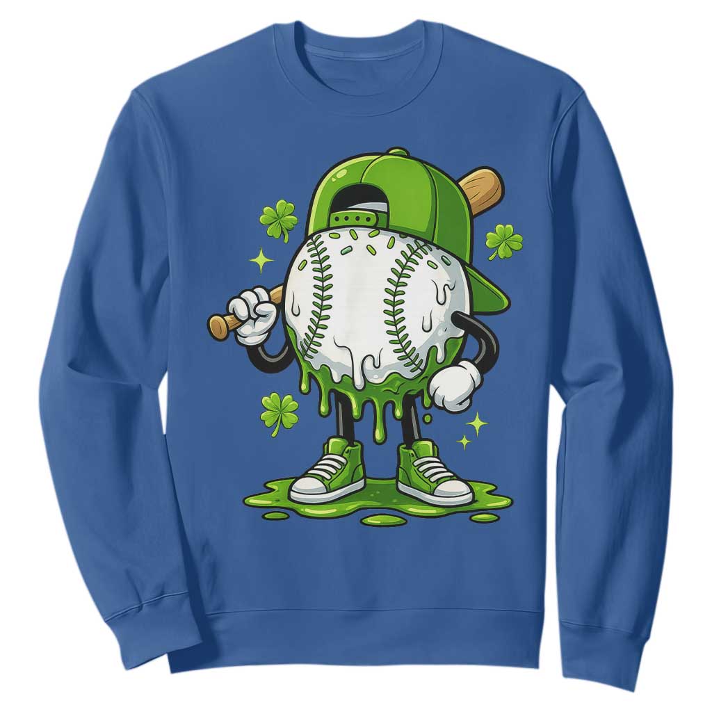 Baseball Drip Icecream Sweatshirt Youth Boy St Patricks Day Shamrock Green TS10 Royal Blue Print Your Wear