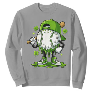 Baseball Drip Icecream Sweatshirt Youth Boy St Patricks Day Shamrock Green TS10 Sport Gray Print Your Wear