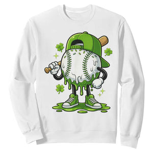 Baseball Drip Icecream Sweatshirt Youth Boy St Patricks Day Shamrock Green TS10 White Print Your Wear