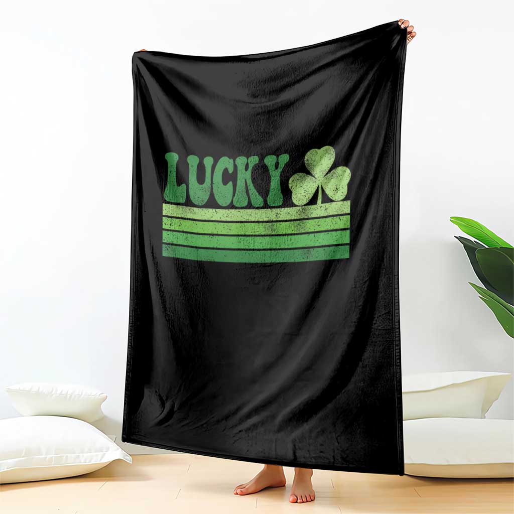 Retro Lucky Throw Blanket St Patricks Day Irish Shamrock TS10 Print Your Wear