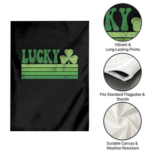 Retro Lucky Garden Flag St Patricks Day Irish Shamrock TS10 Print Your Wear