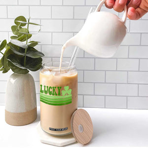 Retro Lucky Glass Can St Patricks Day Irish Shamrock TS10 Print Your Wear
