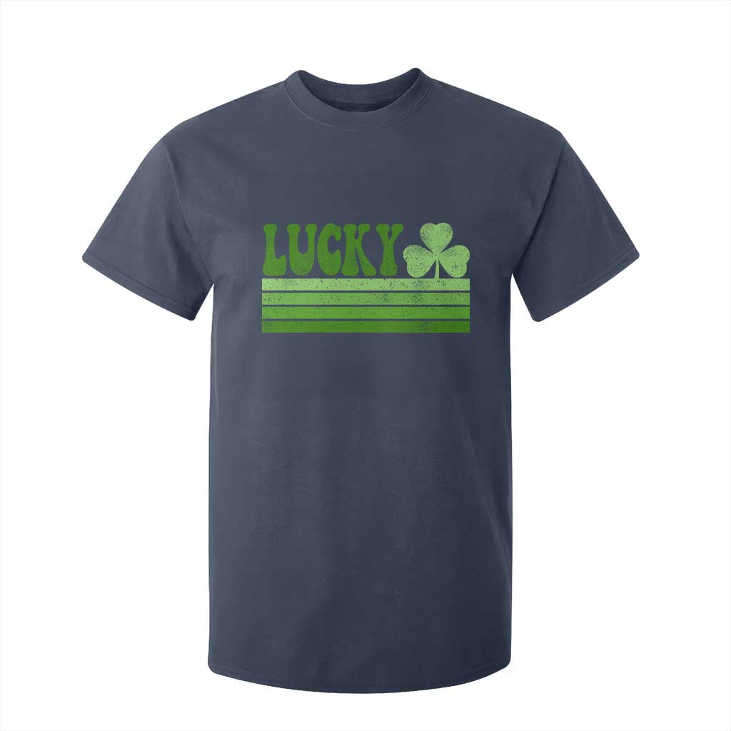 Retro Lucky T Shirt For Kid St Patricks Day Irish Shamrock TS10 Navy Print Your Wear